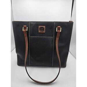 DOONEY & BOURKE Black Pebble Grain Tote Satchel Leather Purse Shoulder Bag